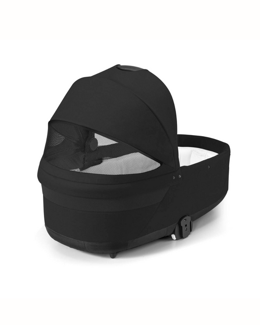 Cybex Cot S Lux Carry Cot-Attaches to Balios S Lux & Talos S Lux Stroller-No Adapters Required-Soft Foam Matrress-For 0 to 6M (Upto 9 Kg)-Moon Black