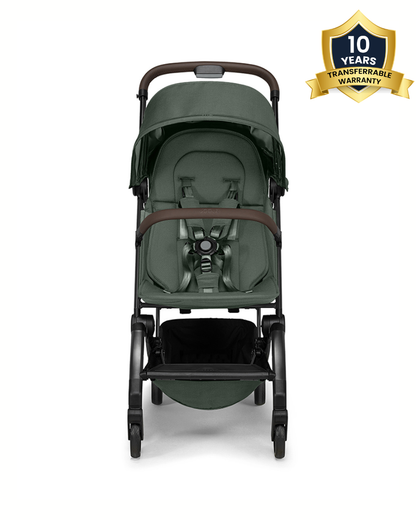 Joolz Aer+ Cabin Friendly Stroller & Carry Cot Travel System-With Bumper Bar & Travel Bag-Forest Green