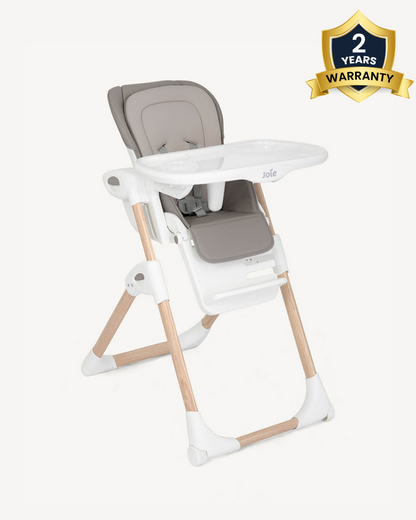 Joie Mimzy Recline High Chair-5 Position Recline-7 Height Positions-2 Years Warranty-Upto 15 Kg-Walnut Wood