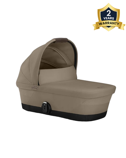 Cybex Gazelle S Stroller & Gazelle S Carry Cot Travel System-Taupe Frame & Moon Black Seat