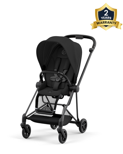 Cybex Mios Lightweight Stroller-Height Adjustable Parent Handle Bar-Reversible & Flat Reclining Seat-One Hand Fold-Travel System Compatible-2 Years Warranty-For 0 to 4Y (Upto 22 Kg)-Matt Black Frame & Sepia Black