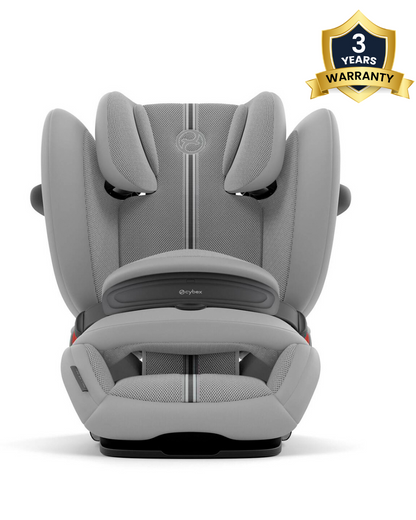 Cybex Pallas G2 PLUS Baby Car Seat-Forward Facing-Mesh Fabric For 6x Better Airflow-With Airbag Style Impact Shield-Reduces the Risk of Neck Injury-12 Positions Adjustable Headrest-For 15M to 12Y (9 to 50 Kg)-Stone Grey