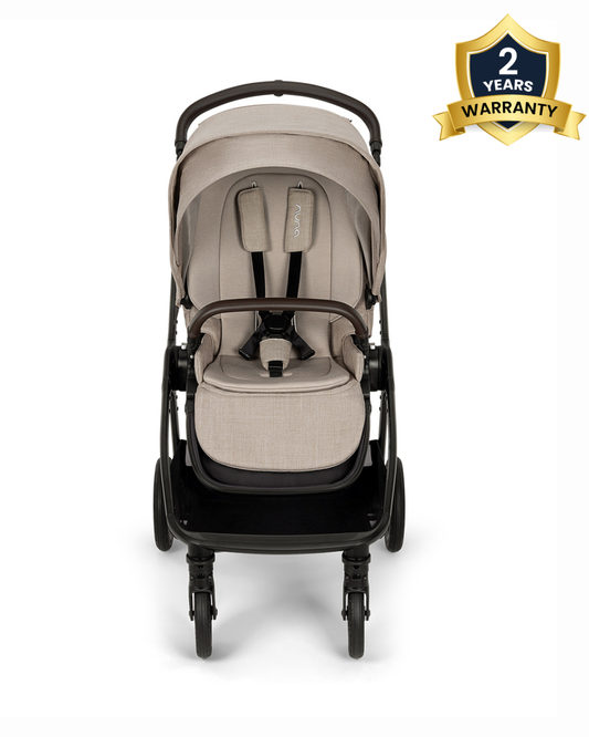 Nuna TRIV Next Stroller-With Cup Holder-Includes Travel Bag, Rain Cover & Post Adaptors-Reversible Seat-One Hand Fold-Pram for 0 to 4Y (Upto 22Kg)-Chateau