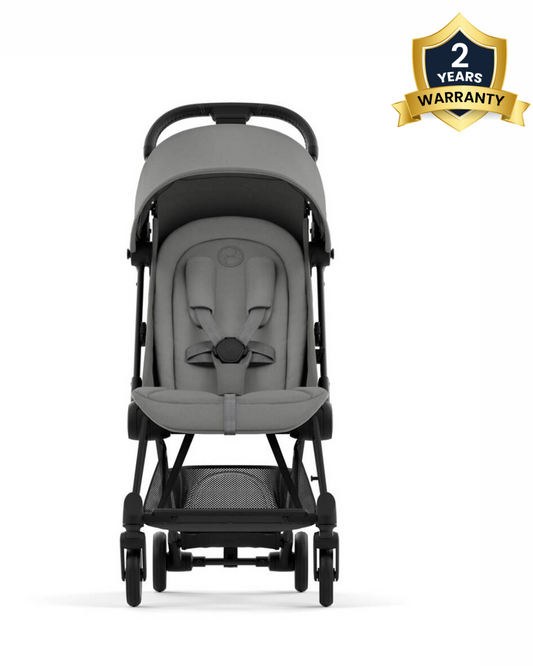Cybex Coya Cabin Friendly Stroller & Cloud T i-Size Plus Car Seat Travel System-Includes Adapters-Matt Black Frame & Mirage Grey