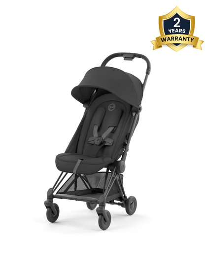 Cybex Coya Cabin Friendly Stroller & Cloud T i-Size Plus Car Seat Travel System-Includes Adapters-Matt Black Frame & Sepia Black
