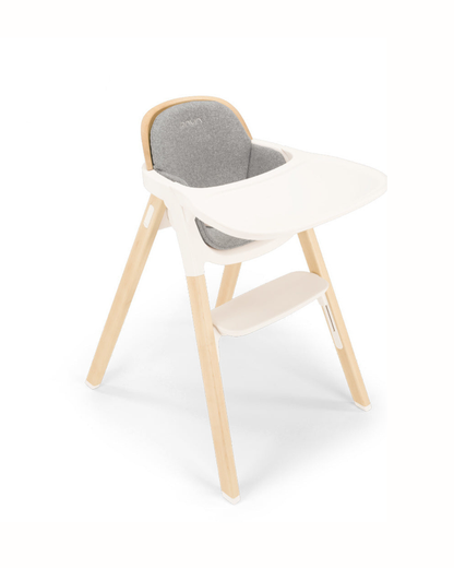 Nuna Bryn Baby High Chair-With Removable Seat Pad & Child Tray-Tool Free Assembly-Made From Premium Black Walnut & Maple Woods-For 6M+ (Upto 100 Kg)-Heritage