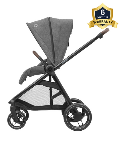 Maxi Cosi Street Baby Stroller-Height Adjustable Parent Handle Bar-Reversible & Flat Reclining Seat-One Hand Fold-Travel System Compatible-6 Months Warranty-For 0 to 4Y (Upto 22 Kg)-Select Grey