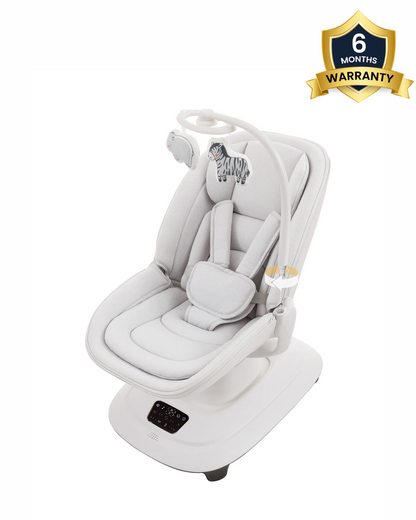 Mastela Deluxe Multi Motion Baby Cradle-Multi Recline Position-5 Point Harness-12 Built In Melodies-For 0 to 36M (Upto 15Kg)-White