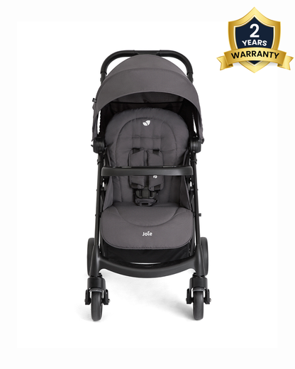 Joie Muze LX Baby Stroller-One Hand Fold-Flat Reclining-For 0 to 3Y (Upto 15Kg)-Thunder
