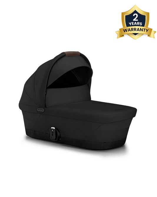 Cybex Gazelle S Baby Carry Cot-Integrated Carry Handle-Soft & Spring Foam Cushion-XXL UPF50+ Canopy-Compact Fold-2 Years Warranty-For 0 to 6M (Upto 9 Kg)-Moon Black