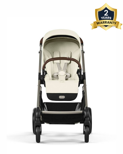 Cybex Balios S Lux Stroller & Cloud G i-Size Plus Car Seat Travel System-Includes Adapters-Taupe Frame & Seashell Beige