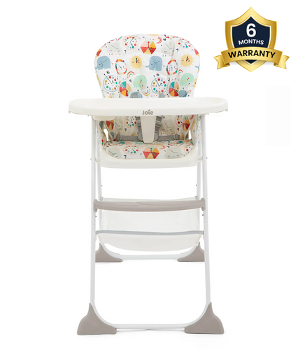 Joie Mimzy Snacker Baby High Chair-One Hand Quick Compact Fold-Streamlined Design-6M to 3Y (Upto 15Kg)-What Time Is It