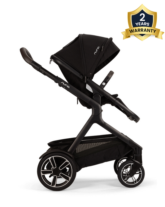 Nuna Demi Next Baby Stroller-Height Adjustable Parent Handle Bar-With Cup Holder-Wide Front Wheels-2 Years Warranty-Pram for 6M to 4Y (Upto 22 Kg)-Caviar