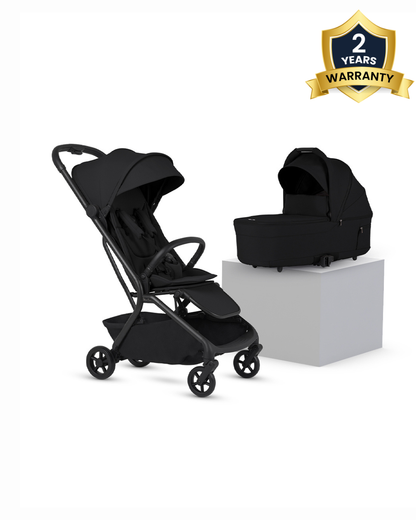 Silver Cross Nia-World's First & Only Cabin Approved Stroller & Carry Cot Travel System-Onyx