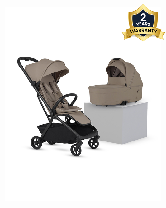 Silver Cross Nia-World's First & Only Cabin Approved Stroller & Carry Cot Travel System-Champagne