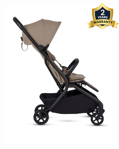 Silver Cross Nia-World's First & Only Cabin Approved Stroller in Both Stroller & Carry Cot Mode-One Hand Fold-Flat Reclining Seat-Travel System Compatible-2 Years Warranty-For 0 to 4Y (Upto 22 kg)-Champagne