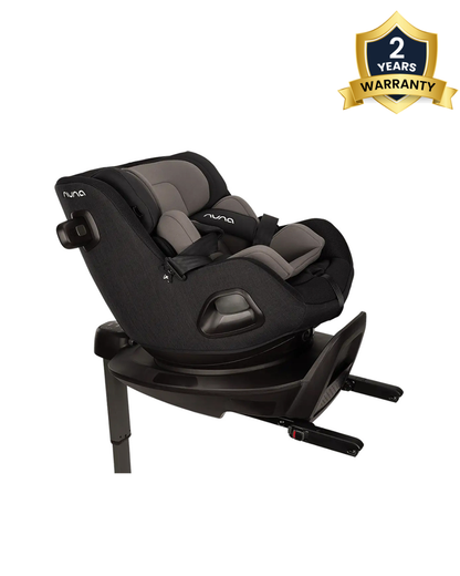 Nuna PRUU Aire Baby Car Seat-Convertible (Forward & Rear Facing)-360 Degrees Rotation-With Retractabe Sun Canopy-Moisture Absorbing Airy Mesh-5 Positions Recline In Both Mode-For 0 to 4Y (Upto 19 Kg)-Caviar