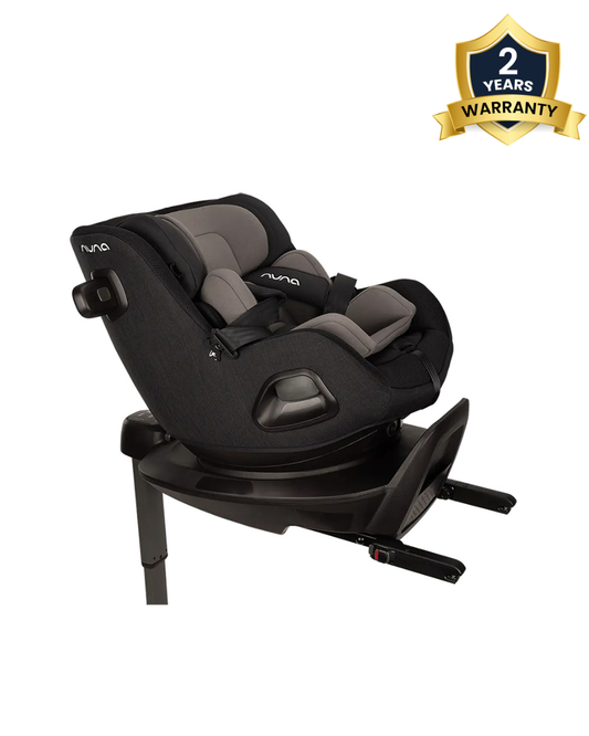 Nuna PRUU Aire Baby Car Seat-Convertible (Forward & Rear Facing)-360 Degrees Rotation-With Retractabe Sun Canopy-Moisture Absorbing Airy Mesh-5 Positions Recline In Both Mode-For 0 to 4Y (Upto 19 Kg)-Caviar