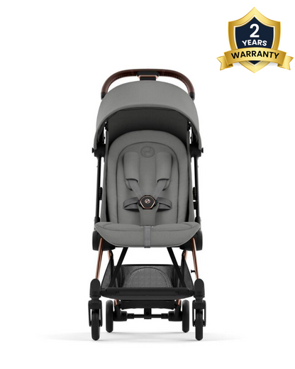 Cybex Coya Cabin Friendly Stroller & Cloud T i-Size Plus Car Seat Travel System-Includes Adapters-Rose Gold Frame & Mirage Grey