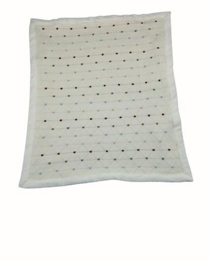 Pomme Knitted Sherpa Blanket-with 3D Bubble-100% Cotton-Off White-For Infants