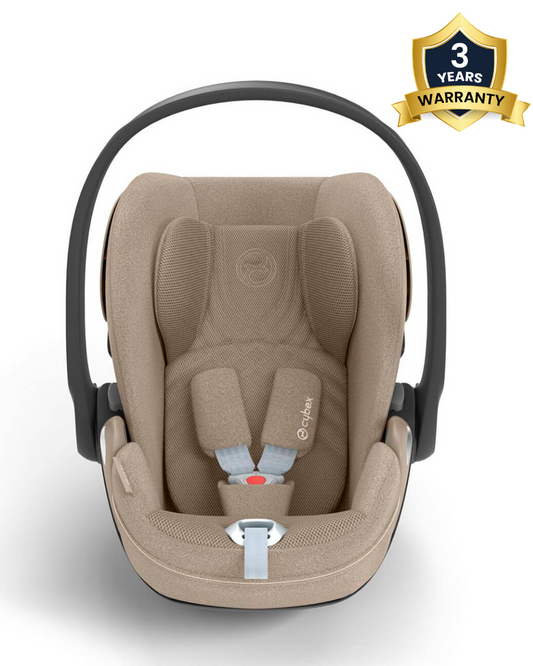 Cybex Coya Cabin Friendly Stroller & Cloud T i-Size Plus Car Seat Travel System-Includes Adapters-Rose Gold Frame & Cozy Beige