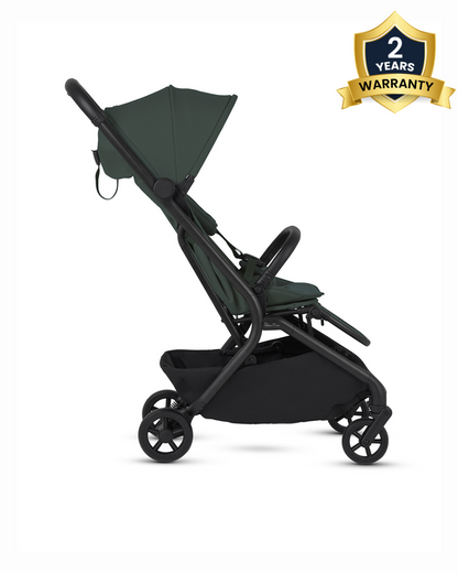 Silver Cross Nia-World's First & Only Cabin Approved Stroller in Both Stroller & Carry Cot Mode-One Hand Fold-Flat Reclining Seat-Travel System Compatible-2 Years Warranty-For 0 to 4Y (Upto 22 kg)-Conifer