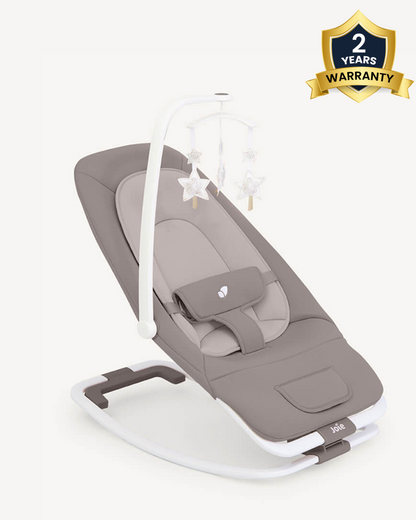 Joie Dreamer Rocker & Bouncer-3 Position Reclining Seat-2 Position Adjustable Leg Rest-With Removable & Rotating Toy Bar-2 Years Warranty-Upto 15 Kg-Walnut