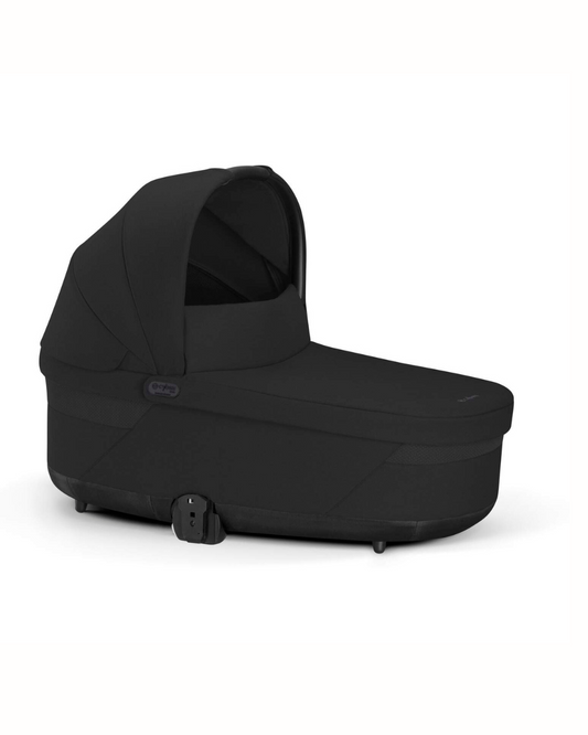 Cybex Cot S Lux Carry Cot-Attaches to Balios S Lux & Talos S Lux Stroller-No Adapters Required-Soft Foam Matrress-For 0 to 6M (Upto 9 Kg)-Moon Black