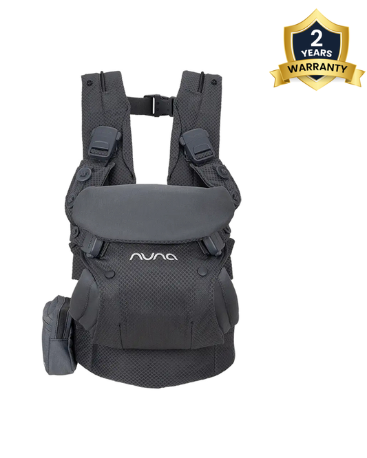 Nuna Cudl Deux Baby Carrier-4 Carrying Positions-Interchangeable Mesh & Cotton Panels For All Weather Comfort-Includes Storage Bag, 2 Bibs, Wristlest Pouch & Harness Covers-For 0 to 3Y (3.5 to 16 Kg)-Denim