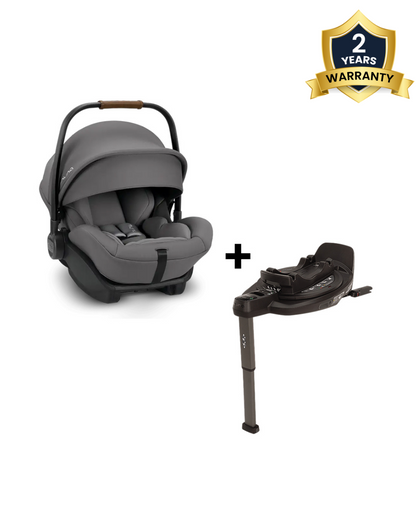 Nuna Arra Next Car Seat With Base Curv-Car Seat Features (Rear Facing, 3 Positions & 157 Degrees Flat Reclining Seat, For 0 to 1.5Y-Base Features (Smart Swivel Lock, Steel Stability Leg)-Granite & Caviar