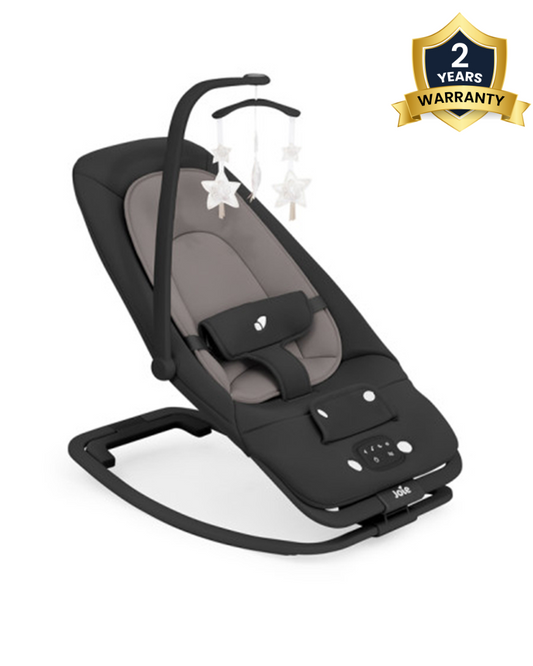 Joie Dreamer Rocker & Bouncer-3 Position Reclining Seat-2 Position Adjustable Leg Rest-With Removable & Rotating Toy Bar-2 Years Warranty-Upto 15 Kg-Ink
