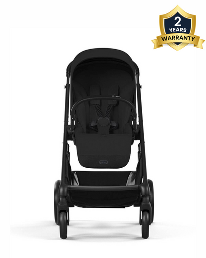 Cybex Balios S Lux Stroller-With Advanced Suspension-Height Adjustable Parent Handle Bar-Reversible & Flat Reclining Seat-One Hand Fold-2 Years Warranty-For 0 to 4Y (Upto 22 Kg)-Black Frame & Moon Black Seat