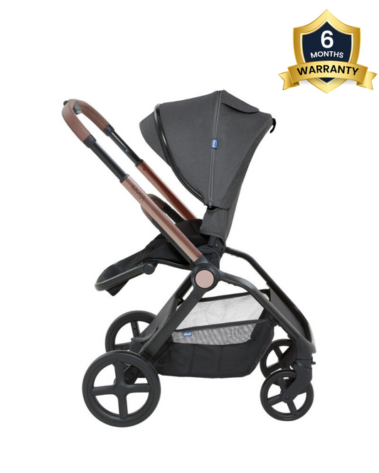 Chicco Mysa Baby Stroller-Reversible Seat-3 Recline Positions-Pram for 0 to 4Y (Upto 22 Kg)-Black Satin