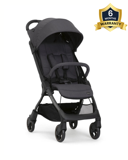 Chicco Aero We Cabin Friendly Stroller-One Hand Fold-Flat Reclining Seat-Includes Rain Cover & Travel Bag-For 0 to 4Y (Upto 22 kg)-Ebony