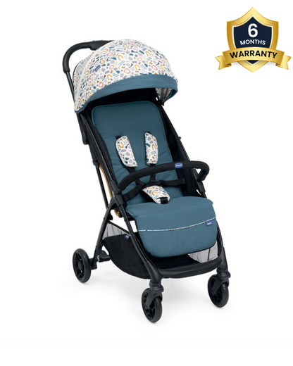 Chicco Glee Lightweight Baby Stroller-One Touch Fold-Multiple Recline Positions-Pram for 0 to 4Y (Upto 22 Kg)-Joyful Teal