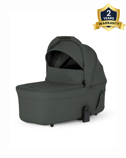 Silver Cross Breez Carry Cot-Folds With the Stroller-Overnight Sleep Approved-No Adapters Required-Extendable & UPF 50+ Canopy-For 0 to 6M (Upto 9 kg)-Pewter