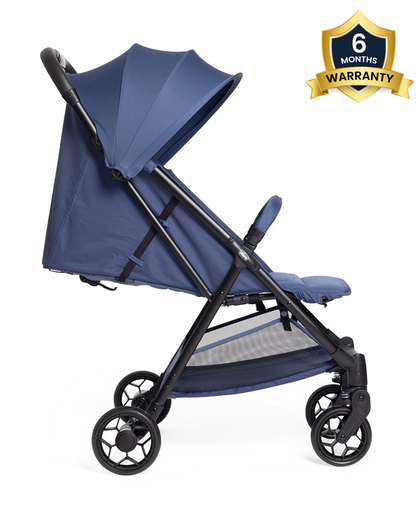 Chicco Urbino Lightweight Baby Stroller-Flat Reclining Seat-One Hand Fold-6 Months Warranty-For 0 to 4Y (Upto 22 Kg)-Royal Blue