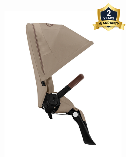 Cybex Gazelle S 2nd Seat Unit-Sibling Seat-Connects Directly To The Stroller With Built In Adapters-Reversible & Flat Reclining Seat-2 Years Warranty-Upto 22 Kg-Almond Beige