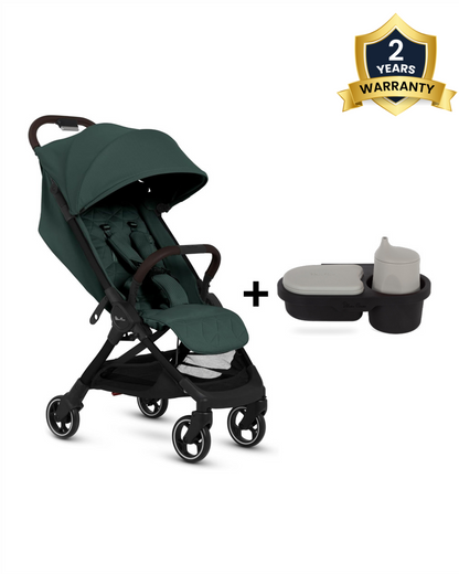Silver Cross Clic 2 Cabin Friendly Stroller-With Snack Tray-One Hand Fold-Includes Rain Cover-For 0 to 4Y (Upto 22 kg)-Conifer