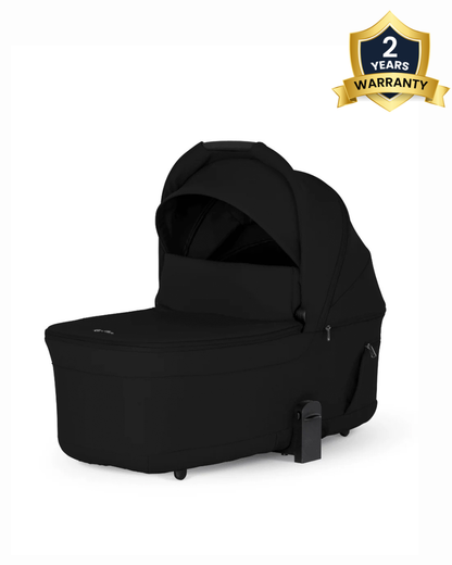 Silver Cross Breez Carry Cot-Folds With the Stroller-Overnight Sleep Approved-No Adapters Required-Extendable & UPF 50+ Canopy-For 0 to 6M (Upto 9 kg)-Onyx