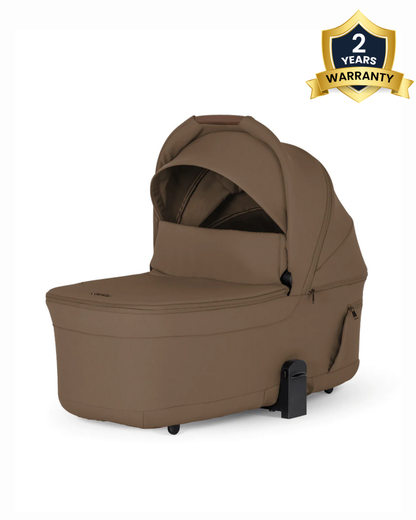 Silver Cross Breez Carry Cot-Folds With the Stroller-Overnight Sleep Approved-No Adapters Required-Extendable & UPF 50+ Canopy-For 0 to 6M (Upto 9 kg)-Maple