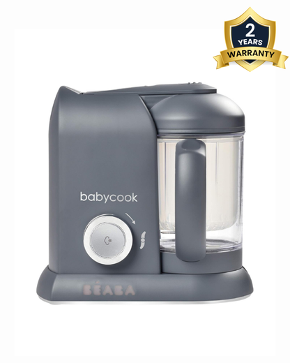 Beaba Babycook Solo Multi-functional Baby Food Processor-Compact All-in-One Steam Cooker, Blender & Sterilizer with 1100ml Bowl-Dark Grey