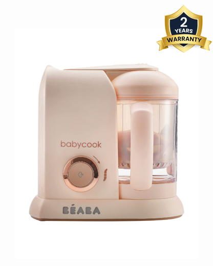 Beaba Babycook Solo Multi-functional Baby Food Processor-Compact All-in-One Steam Cooker, Blender & Sterilizer with 1100ml Bowl-Rosegold