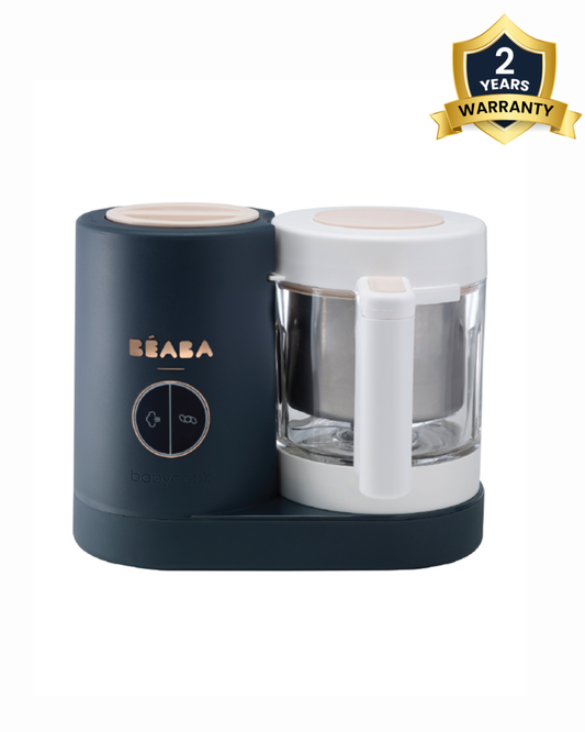 Beaba Babycook Neo 6 in 1 Baby Food Processor-Steam Cooker, Blender, Bottle Warmer & Sterilizer with 1250ml Glass Bowl-Night Blue