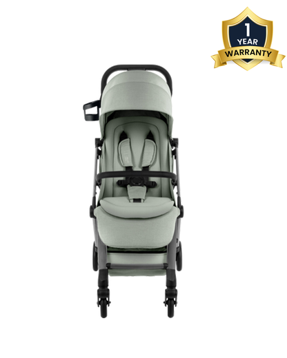 Britax Flylite Cabin Friendly Stroller-Extra Large Extendable Canopy-One Hand Fold-Flat Reclining Seat-For 0 to 4Y (Upto 22Kg)-Sage