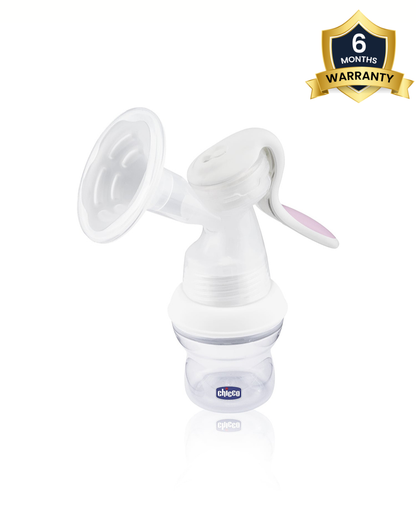 Chicco Natural Feeling Manual Breast Pump-2 Phase Technology-Includes Feeding Bottle, Teat & Airtight Cap-Ergonomic Handle & Extra Soft Silicone Cup-BPA Free & Compact Design-Milk Expression Pump