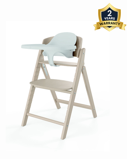 Cybex Click & Fold 3 in 1 High Chair With Baby Set & Tray-Quick & Easy One Hand Unfold-Self Standing When Folded-Individual Height & Depth Adjustment of Seat & Footrest-For 6M to 99Y (Upto 120 Kg)-All Natural Light