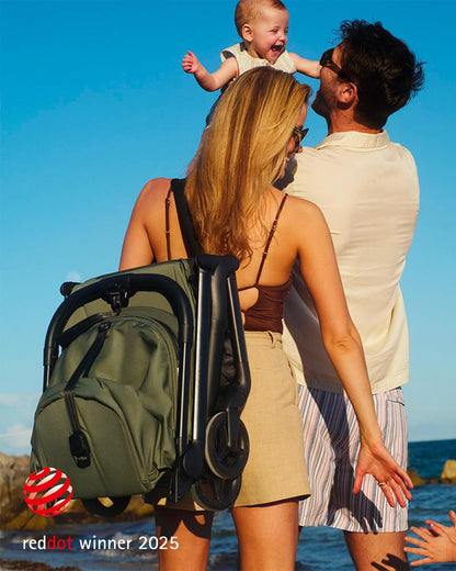 Bugaboo Butterfly 2 Cabin Friendly Stroller-One Second Ultra Compact Fold-Flat Reclining Seat-Large Storage Basket-Car Seat Compatible-2 Years Warranty-For 0 to 4Y-Forest Green