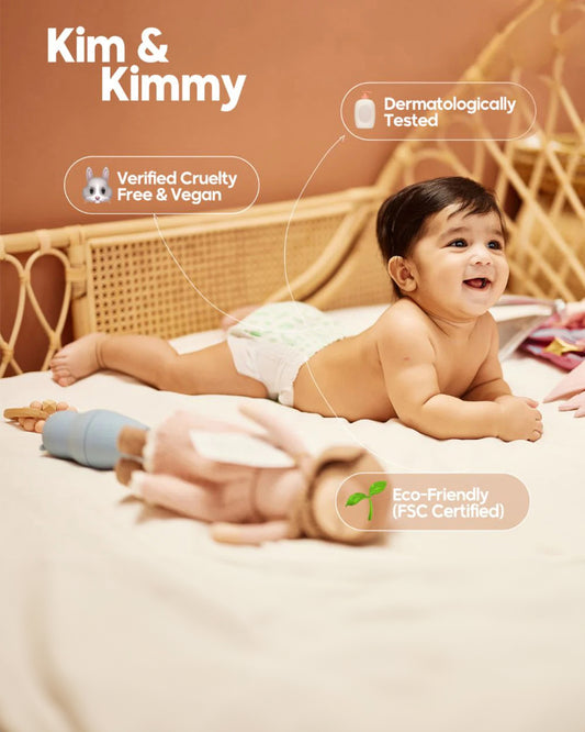 Kim & Kimmy Little Clouds Taped Diapers-Size 5 (12-17Kg)-With Wetness Indicator