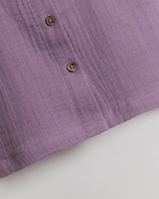 Twingle 100% Organic Muslin Shirt & Shorts Set-Puff Sleeves-Adjustable Waistband-Lavender-Soild-For Infants
